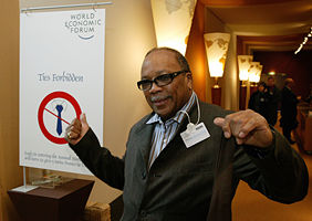 Quincy Jones in 2004 at the World Economic Forum in Davos