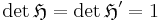  \det \mathfrak{H}=\det\mathfrak{H}'=1 