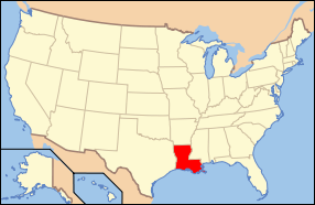 Map of the U.S. highlighting Louisiana