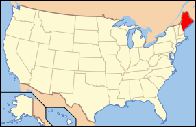 Map of the United States with Maine highlighted