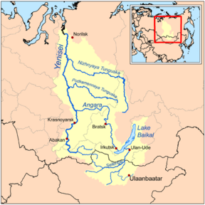 The Yenisei basin, including Lake Baikal