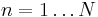  n = 1 \ldots N 