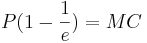 P(1-\frac1e) = MC