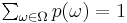 \textstyle \sum_{\omega\in\Omega} p(\omega) = 1 