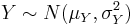 Y \sim N(\mu_Y, \sigma^2_Y)