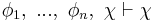  \phi_1, \ ... , \ \phi_n, \ \chi \vdash \chi 