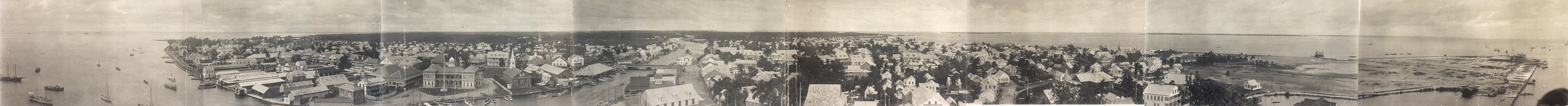 Panoramic view of Belize City, c. 1914