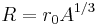 R = r_0 A^{1/3}