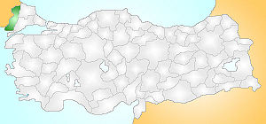 Location of Edirne Province