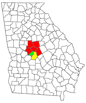 Map of the Macon-Warner Robins-Fort Valley CSA