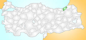 Location of Rize Province