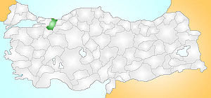 Location of Sakarya Province