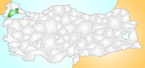 Location of Tekirdağ Province