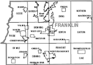 Map of Franklin County, Illinois.