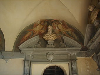 S.M. degli angeli, chiostro della sacrestia 17 San Pier Damiani, Pietro Francavilla, angeli.JPG