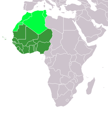 Map indicating Western Africa