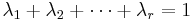 \lambda_1+\lambda_2+\cdots+\lambda_r=1