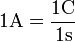 1\mathrm{A}=\frac{1\mathrm{C}}{1\mathrm{s}} \!\ 