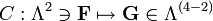  C:\Lambda^2\ni\bold{F}\mapsto \bold{G}\in\Lambda^{(4-2)}