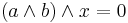 (a\land b)\land x=0