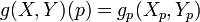 g(X,Y)(p) = g_p(X_p,Y_p)\,