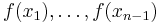 f(x_1),\dots,f(x_{n-1})