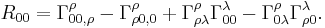 
R_{0 0} = \Gamma^\rho_{0 0 , \rho} - \Gamma^\rho_{\rho 0 , 0}
+ \Gamma^\rho_{\rho \lambda} \Gamma^\lambda_{0 0}
- \Gamma^\rho_{0 \lambda} \Gamma^\lambda_{\rho 0}
.