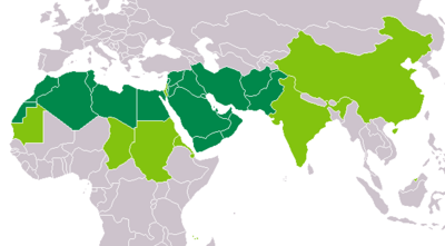 Arabic alphabet world distribution.