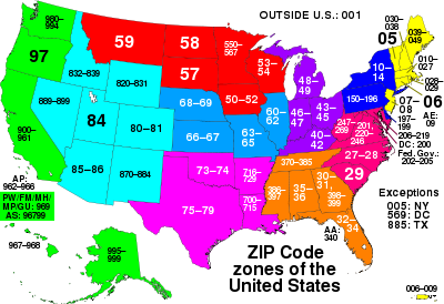 ZIP Code zones.svg