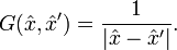  G(\hat x, \hat x') = \frac{1}{|\hat x - \hat x'|}.