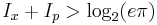 
I_x + I_p > \log_2(e\pi)\,
