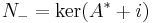  N_- = \operatorname{ker}(A^*+i)