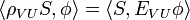 \langle \rho_{VU}S,\phi\rangle = \langle S, E_{VU}\phi\rangle