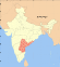 Thumbnail map of India with Andhra Pradesh highlighted