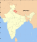 Thumbnail map of India with Uttarakhand highlighted