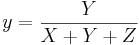 y = \frac{Y}{X+Y+Z}