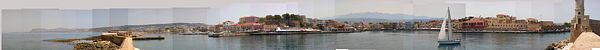 Chania Old Harbour panorama