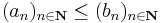 (a_n)_{n\in\mathbf{N}} \le (b_n)_{n\in\mathbf{N}}