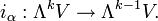 i_\alpha:\Lambda^k V\rightarrow\Lambda^{k-1}V.