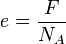  e = \frac{F}{N_A} 