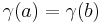 \,\!\gamma(a) = \gamma(b)