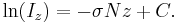  \ln(I_z) = - \sigma N z  +  C . \,