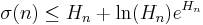  \sigma(n) \le H_n + \ln(H_n)e^{H_n}