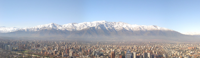 Panoramic view of northern Santiago, as seen from Providencia.