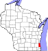 Map of Wisconsin highlighting Milwaukee County.svg