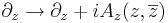 \partial_z \rightarrow \partial_z +iA_z(z,\overline{z})