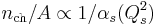 n_\mathrm{ch}/A \propto 1/\alpha_s(Q_s^2)