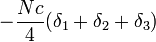 -\frac{Nc}{4}(\delta_1 + \delta_2 + \delta_3)