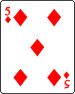 Playing card diamond 5.svg