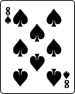 Playing card spade 8.svg